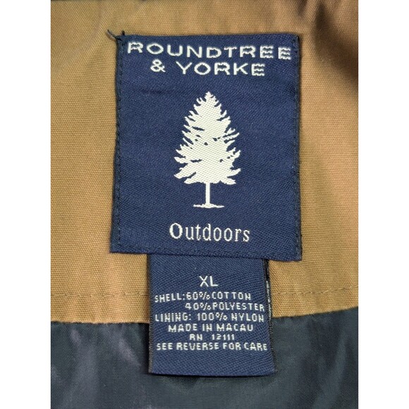 Roundtree & Yorke Outdoors Men's Beige Safari Coat Button Zip Jacket X-Large - Picture 14 of 15